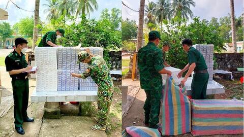 Đồn BP Giang Thành (Kiên Giang) bắt 2 vụ buôn lậu trong đêm