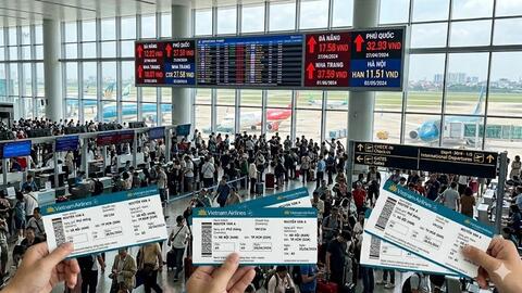 Giá vé máy bay dịp lễ 30/4 - 1/5 tăng mạnh, nhiều chặng bay kín chỗ