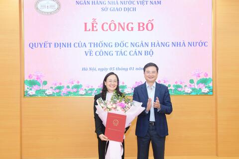 Bổ nhiệm Phó Giám đốc Sở Giao dịch, Ngân hàng Nhà nước