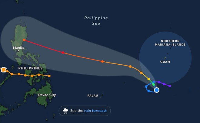 Dự báo bão Fung-wong hình thành hôm nay, đường đi rất khó đoán