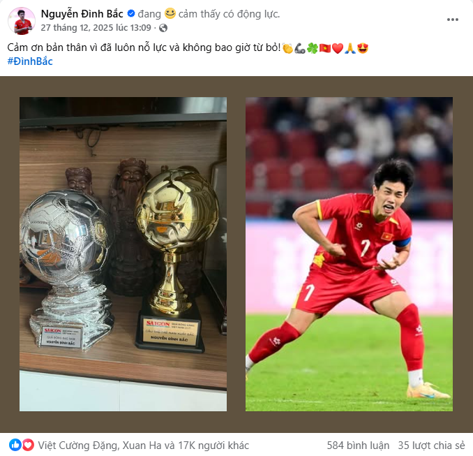 Dòng trạng thái tích cực trên trang Facebook của Nguyễn Đình Bắc. nguyen-dinh-bac-thang-mot-cuoc-dua-khac-1.png