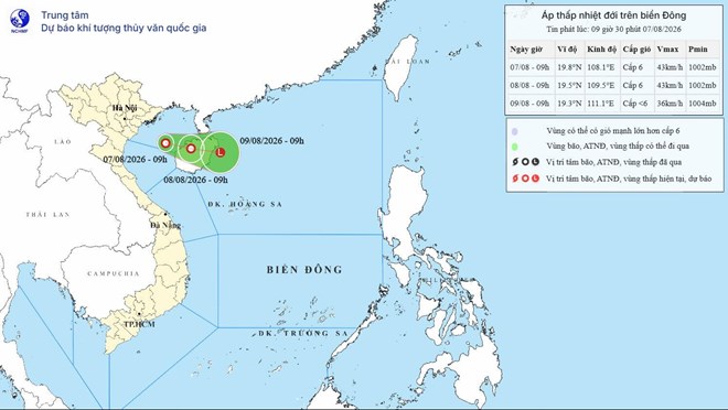 Xuất hiện áp thấp nhiệt đới mới giật cấp 8, dự báo mới nhất đường đi