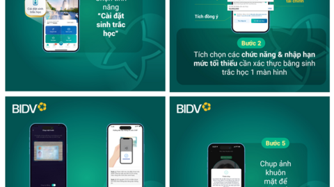 Cài đặt sinh trắc học tại BIDV như thế nào để chuyển tiền trên 10 triệu đồng từ ngày 01/7?
