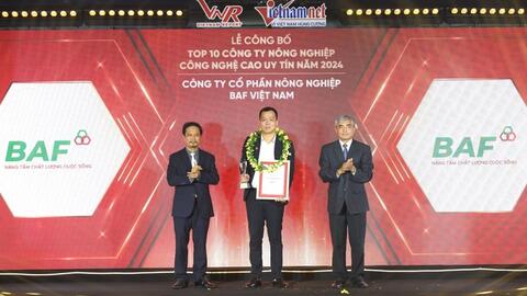 BAF Việt Nam lọt Top 10 doanh nghiệp nông nghiệp công nghệ cao 2024