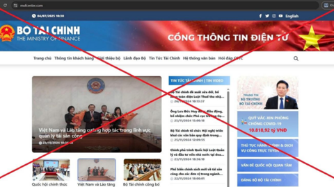 Cảnh báo giả mạo cổng thông tin điện tử Bộ Tài chính để lừa đảo