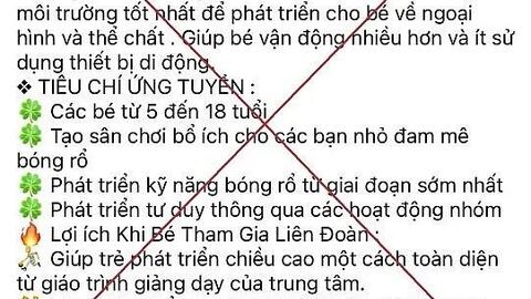 Phụ huynh Đà Nẵng mất hơn 100 triệu vì fanpage giả “Liên đoàn bóng rổ Việt Nam”