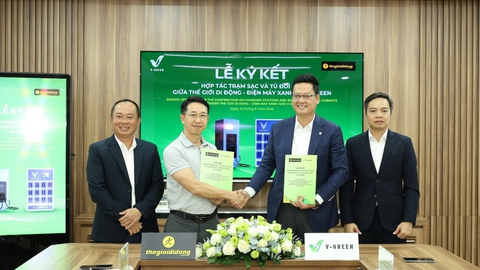 Thế Giới Di Động và V-Green bắt tay triển khai hơn 2.000 trạm sạc và tủ đổi pin xe điện