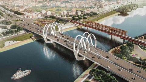 Dự án cầu Đuống mới gần 1.800 tỷ lộ diện thiết kế lạ mắt mang tên "Giao duyên"
