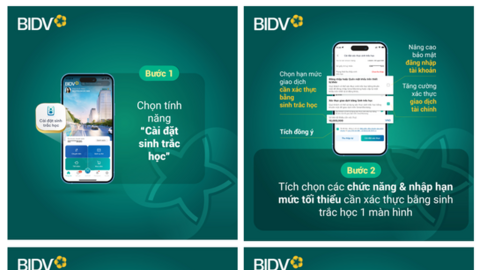 Cài đặt sinh trắc học tại BIDV như thế nào để chuyển tiền trên 10 triệu đồng từ ngày 01/7?