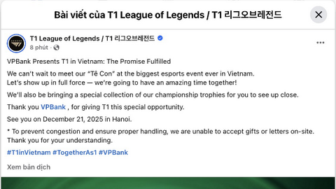 “Kim chủ” VPBank thuê hẳn chuyến bay charter đưa T1 và Faker đến Việt Nam