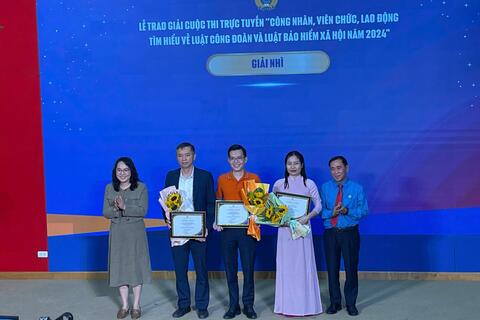 Công đoàn Ngân hàng Việt Nam đạt Giải Nhì tập thể Cuộc thi tìm hiểu về luật Công đoàn và Luật Bảo hiểm xã hội năm 2024