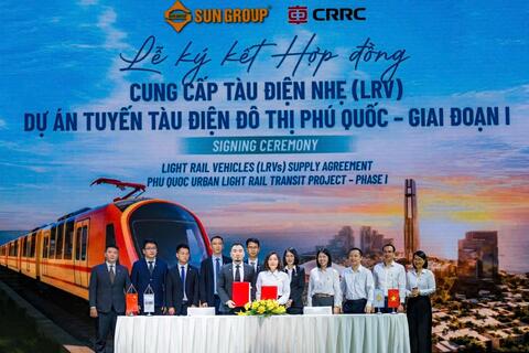 Tập đoàn xe lửa hàng đầu Trung Quốc ký kết cùng Sun Group phát triển tàu điện đô thị LRT Phú Quốc