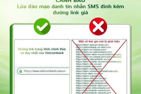 Vietcombank cảnh báo lừa đảo qua tin nhắn SMS thông báo “điểm thưởng hết hạn”