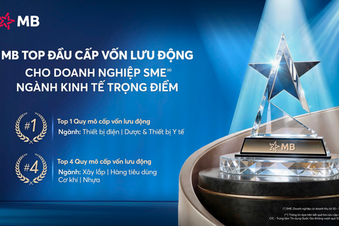 MB – Ngân hàng top đầu Quy mô dư nợ cho vay ngắn hạn đối với doanh nghiệp SME thuộc ngành kinh tế trọng điểm