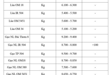 Giá lúa gạo hôm nay ngày 7/5: Gạo nguyên liệu xuất khẩu diễn biến trái chiều