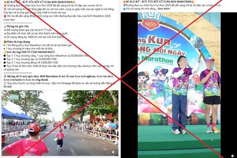 Giả mạo fanpage giải chạy Marathon để lừa phụ huynh chuyển tiền