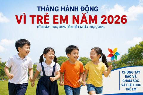 Hướng dẫn tổ chức các hoạt động chăm lo con đoàn viên, người lao động nhân Tháng hành động vì trẻ em năm 2026