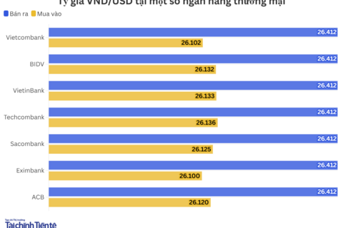 Ngày 12/6: Tỷ giá trung tâm tăng 2 đồng