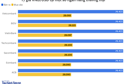 Ngày 15/6: Tỷ giá trung tâm tăng 10 đồng
