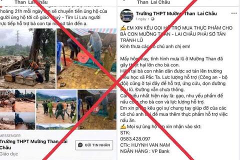 Xuất hiện tình trạng mạo danh kêu gọi từ thiện hỗ trợ vùng lũ Mường Than
