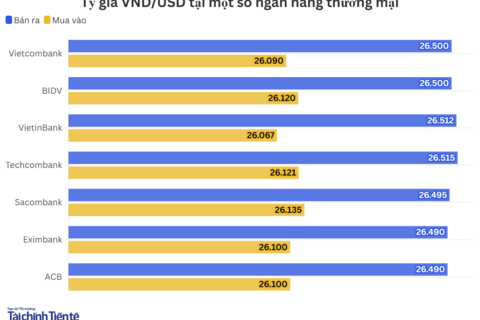 Ngày 23/7: Tỷ giá trung tâm tăng 12 đồng
