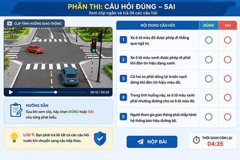 Bộ Công an nêu lý do không bỏ câu hỏi đúng sai khi xem clip tình huống giao thông