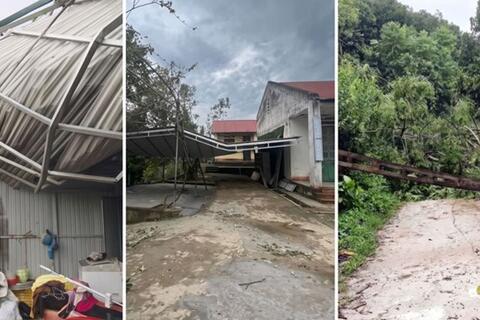Mưa dông quật đổ nhà cửa, trường học, gây thiệt hại lớn ở Lào Cai