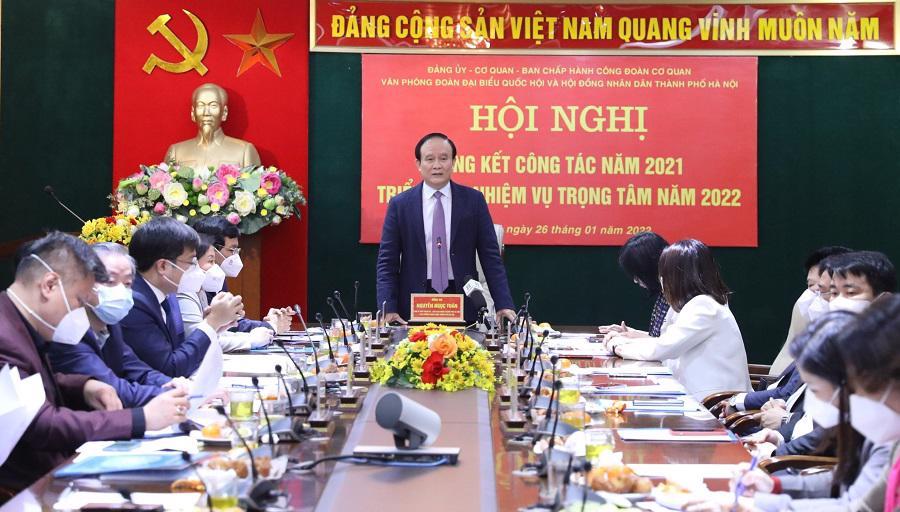 Chủ tịch HĐND TP Hà Nội Nguyễn Ngọc Tuấn phát biểu