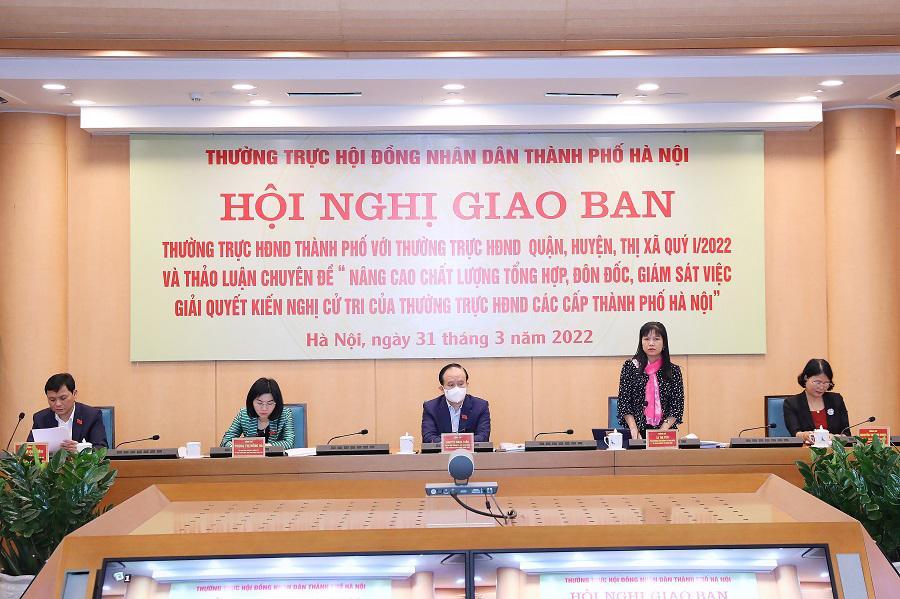 Phó Trưởng Ban Công tác ĐB - UBTV Quốc hội Tạ Thị Yên phát biểu