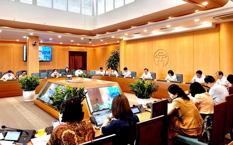 Các đại biểu tham dự tại điểm cầu TP Hà Nội. 