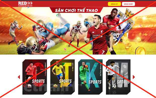 Giao diện trang thông tin điện tử có dấu hiệu vi phạm pháp luật