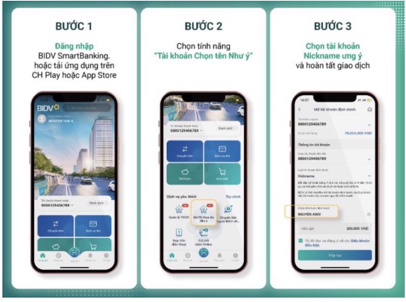 BIDV miễn phí chọn tài khoản theo nickname và số điện thoại - Ảnh 2