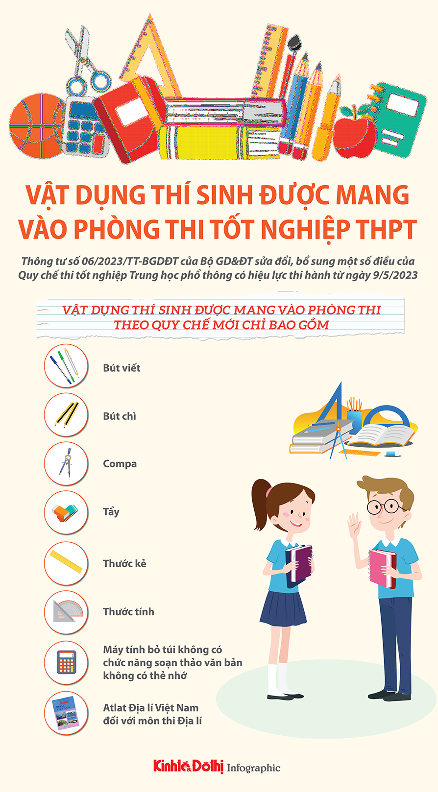 Thí sinh được mang gì vào phòng thi tốt nghiệp THPT 2023? - Ảnh 1