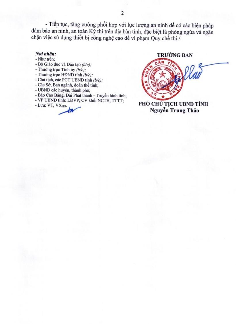 Cao Bằng siết chặt an ninh các điểm thi tốt nghiệp THPT ảnh 2