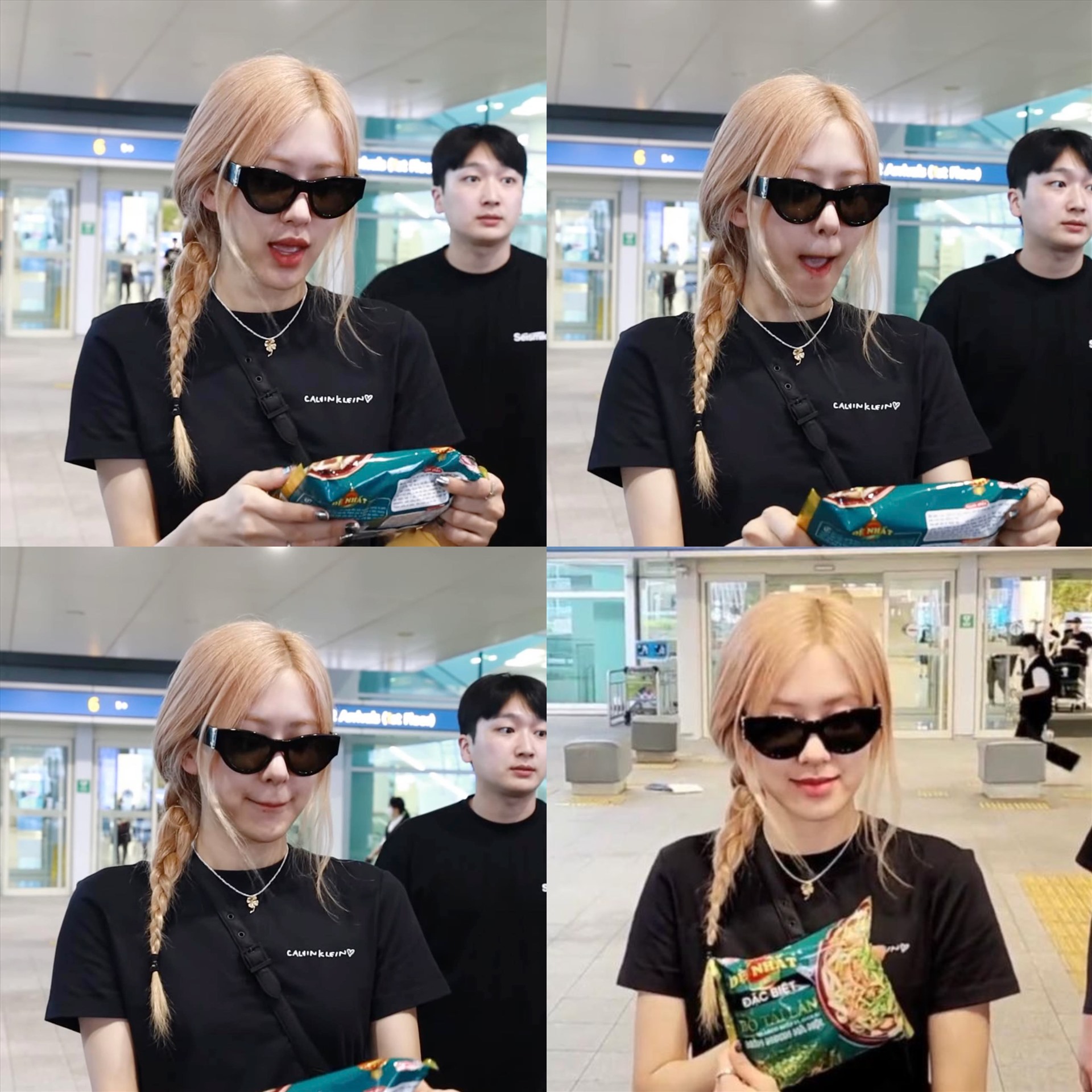 Rosé hào hứng khi nhận được phở gói từ fan Việt. Ảnh: Fan Blackpink