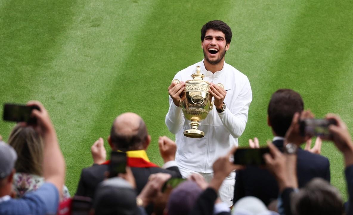 Alcaraz và danh hiệu vô địch Wimbledon 2023. Ảnh: Wimbledon