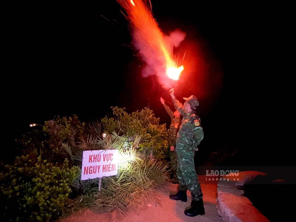 Đảo Cô Tô bắn pháo hiệu thông báo tàu thuyền tìm nơi trú bão