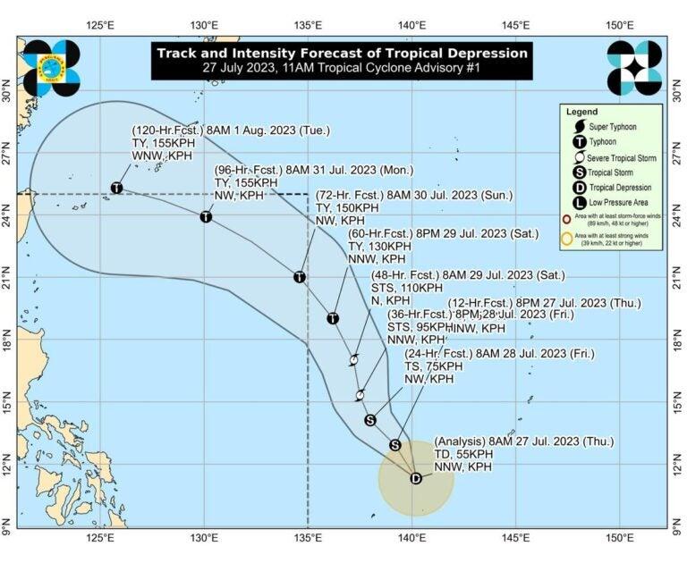 Xác định thời điểm áp thấp nhiệt đới ở Philippines mạnh lên thành bão