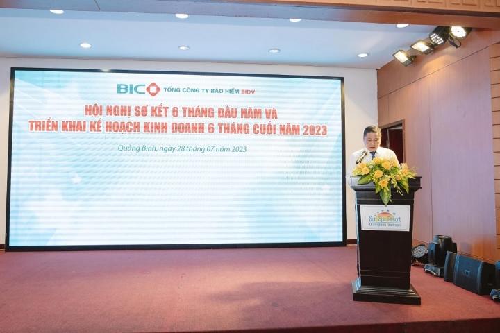 Tổng Giám đốc BIC Trần Hoài An báo cáo về kết quả kinh doanh 6 tháng đầu năm 2023.