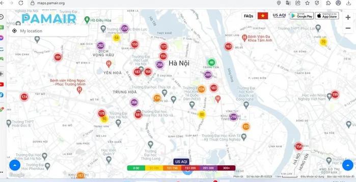 Theo chỉ số của hệ thống quan trắc PAM Air,  trong sáng nay (11.8) ghi nhận chất lượng không khí của Hà Nội ở mức ô nhiễm nặng. Có vị trí lên mức gần 300, mức nghiêm trọng nhất.