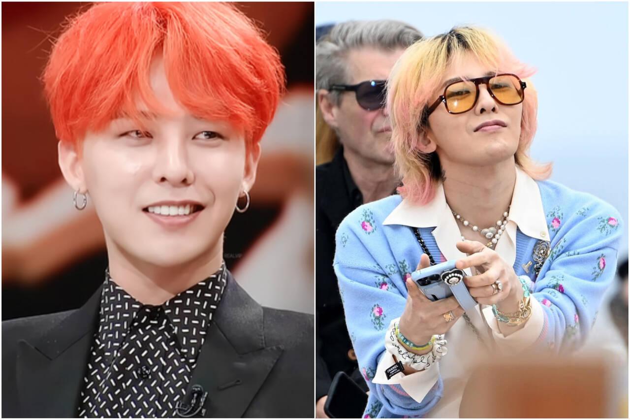 G-Dragon trong cuộc phỏng vấn năm 2015 (trái) và năm 2022. Ảnh: Naver