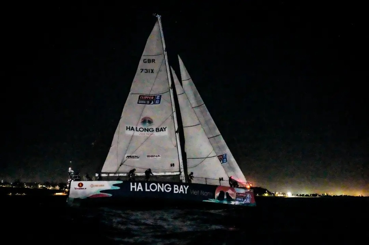 Thuyền “Ha Long Bay, Viet Nam” cùng đoàn thuyền đua hiện đang có mặt tại Newcastle, tiểu bang New South Wales, Australia. Ảnh: Clipper Race