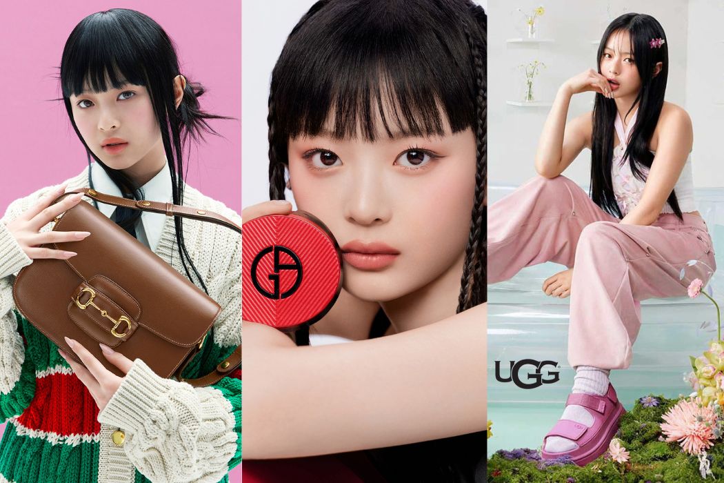 Hanni hiện đang là đại sứ toàn cầu Gucci, Armani Beauty và UGG. Ảnh: Naver