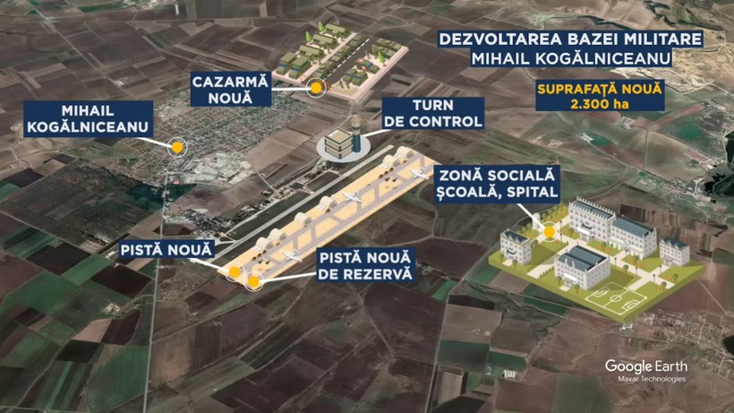 Sơ đồ mở rộng Căn cứ Không quân Mihail Kogălniceanu tại Romania.