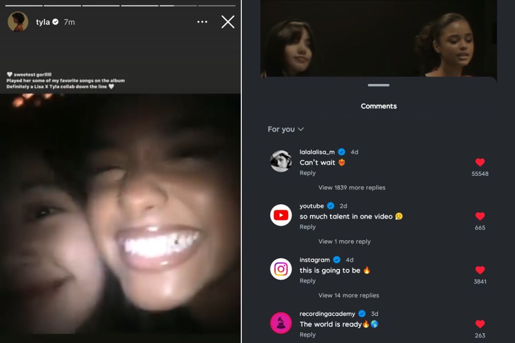 Tyla đăng video thân thiết với Lisa. Ảnh: Instagram