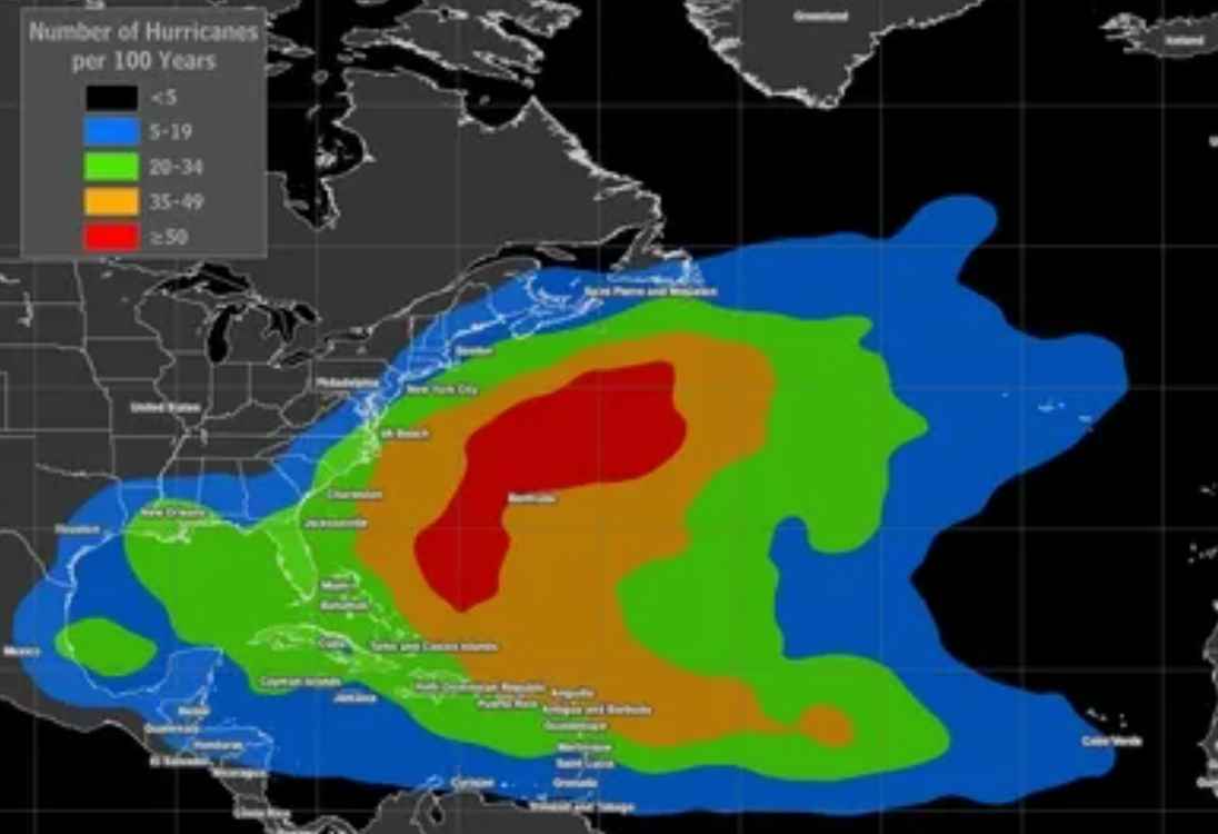 Khu vực thường xuất hiện bão trong tháng 8. Ảnh: NHC/NOAA