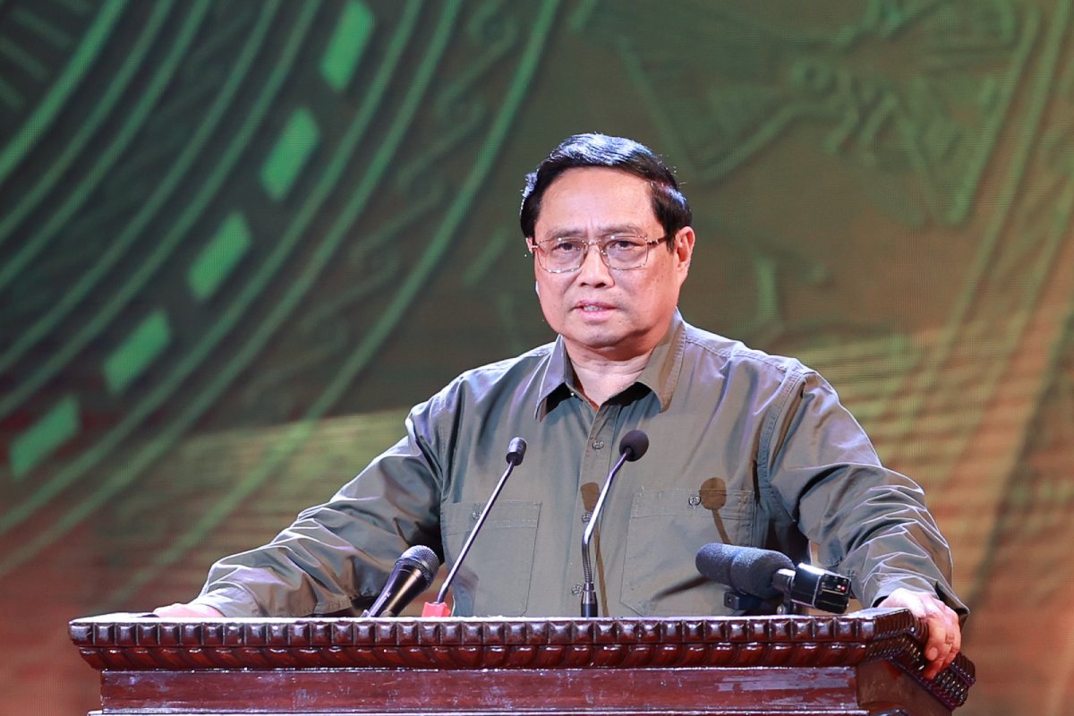 Thủ tướng Chính phủ Phạm Minh Chính phát biểu tại chương trình. Ảnh VGP/Nhật Bắc