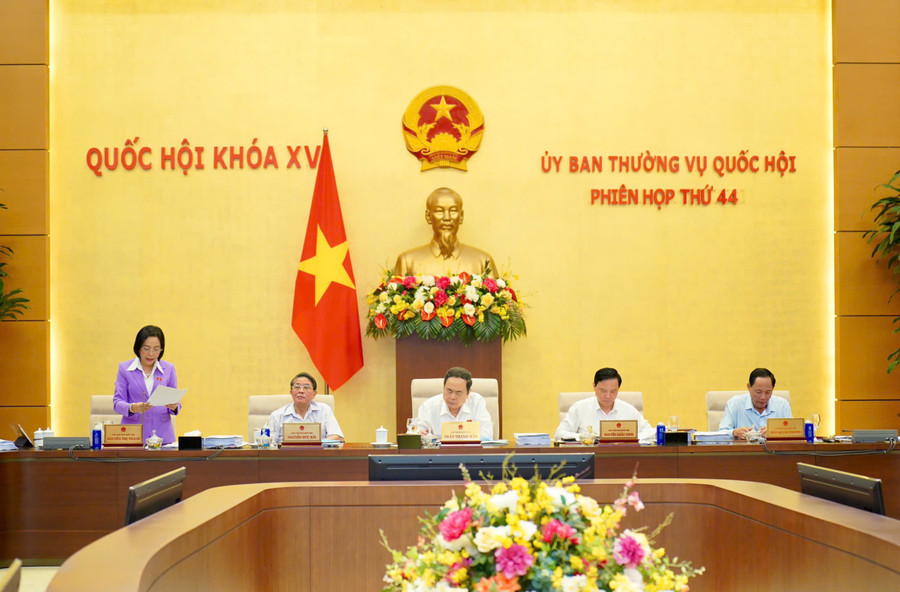 Phó Chủ tịch Quốc hội Nguyễn Thị Thanh điều hành phiên họp. ubtvqh.jpg