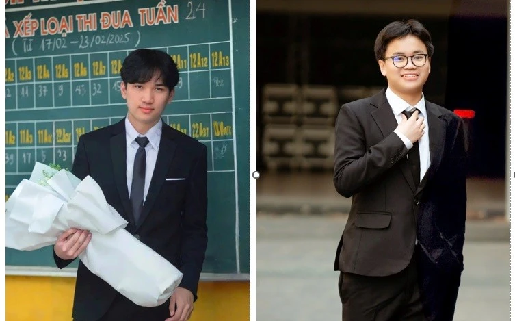 Em Nguyễn Trần Hiệu (bên trái) và Hà Tuấn Kiệt thành viên đội tuyển Việt Nam tham dự EuPhO 2025.