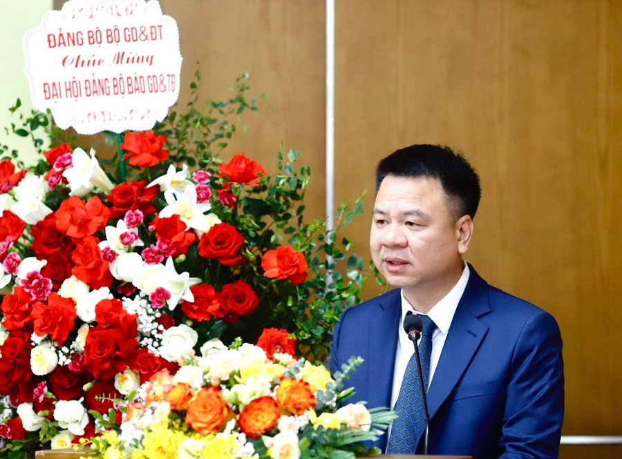 Đồng chí Triệu Ngọc Lâm - Bí thư Đảng ủy, Tổng Biên tập Báo Giáo dục và Thời đại phát biểu khai mạc Đại hội. baogiaoducvathoidaijpg4.jpg